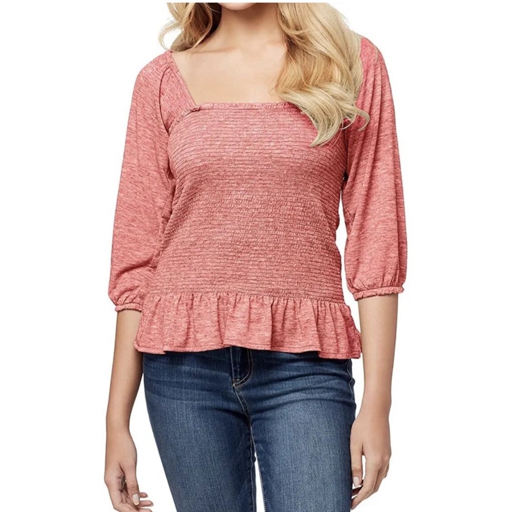 Jessica Simpson Sherrie Top in Heathered Rose-Size XS-Like New